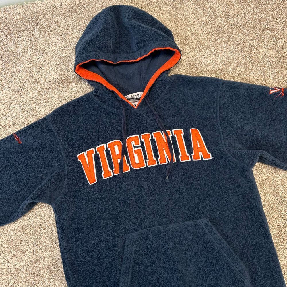 Virginia Cavaliers Fleece Hoodie Sweatshirt Columbia Men Size Small Embroidered